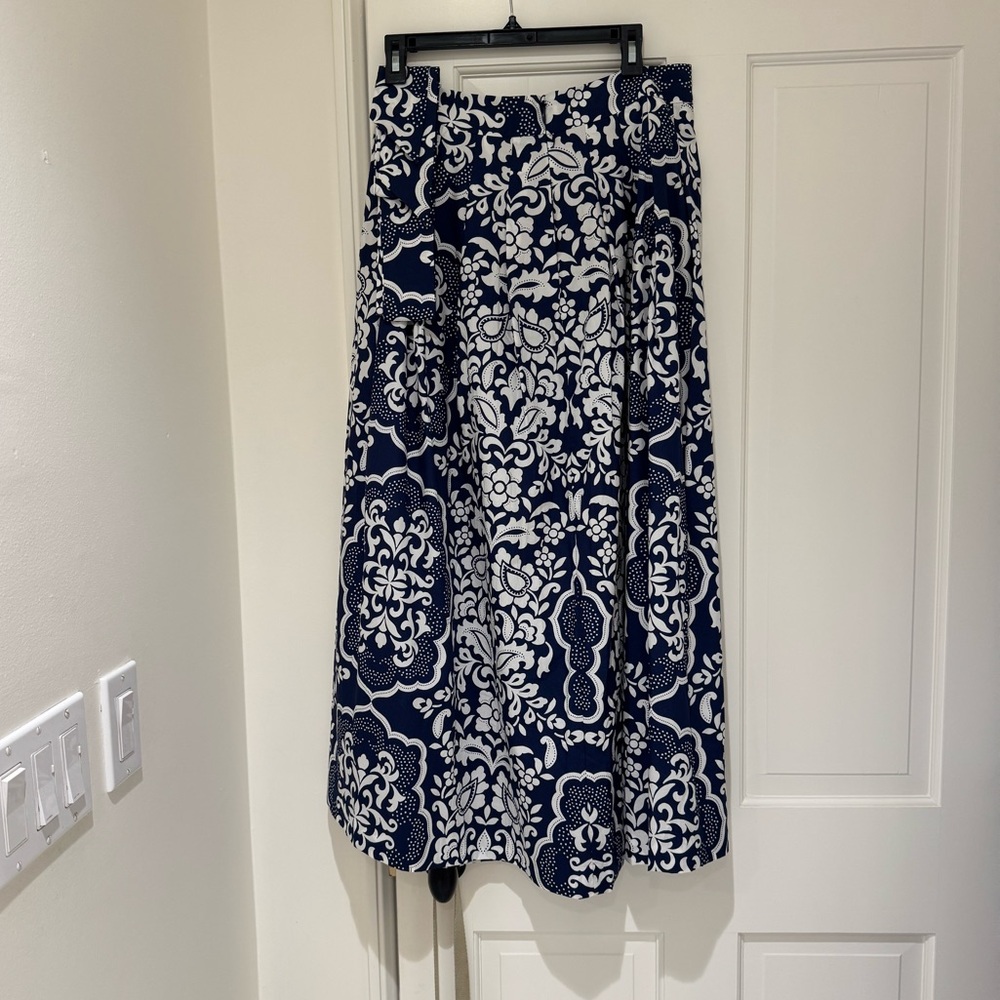 Talbots Blue and White Maxi fit and flare Skirt - New